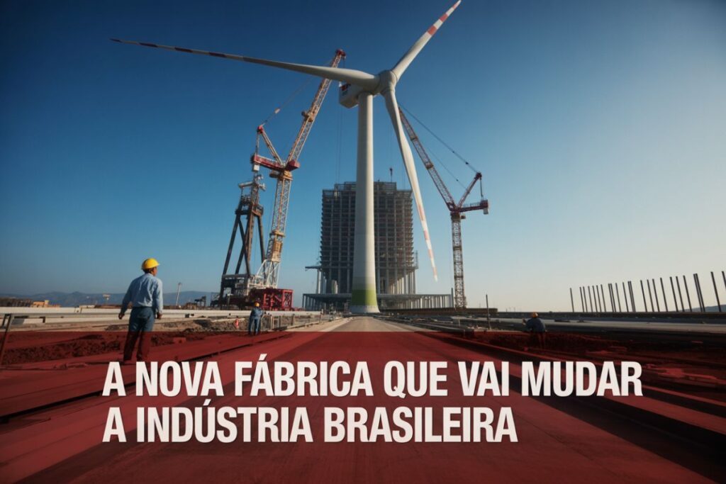 Uma nova fábrica de turbinas eólicas será instalada na Bahia, com produção local de torres gigantes de mais de 100 metros e super baterias para armazenar energia limpa